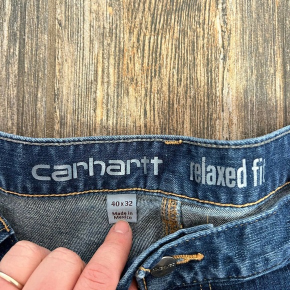 Carhartt Relaxed Fit Jeans, Medium Wash, Wide Leg Men Size 40X32 Bu - Picture 6 of 7